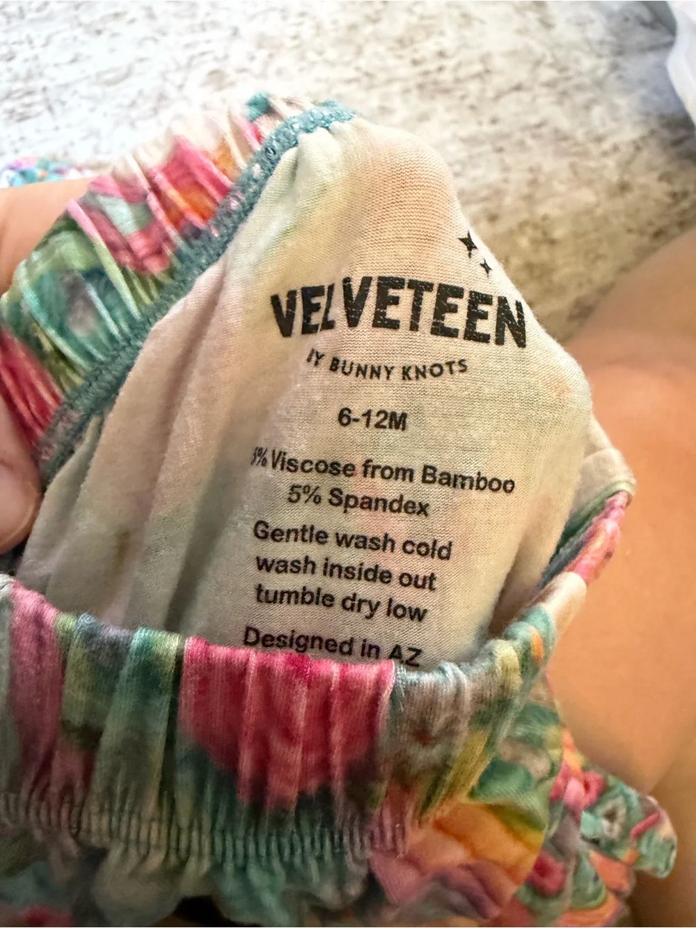 6-12 months Velveteen Bunny Knots Unicorn Print Pajama Set - Pink & Teal